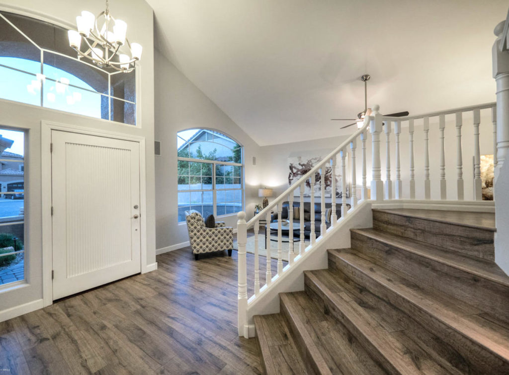 wood floors with stairs photo