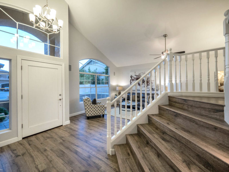 wood floors with stairs photo